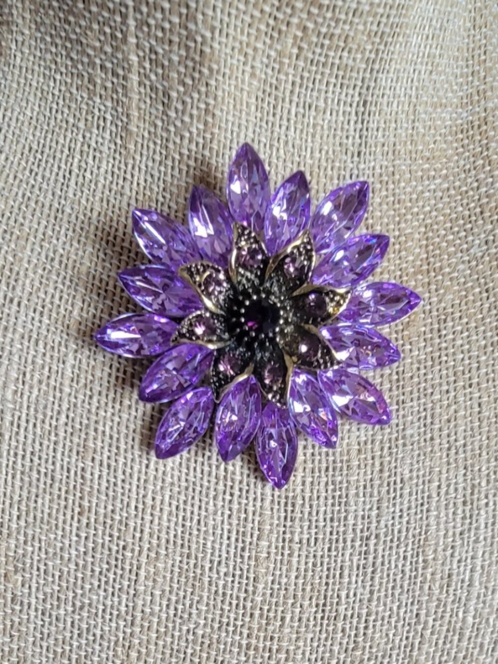 Purple Floral Brooch
